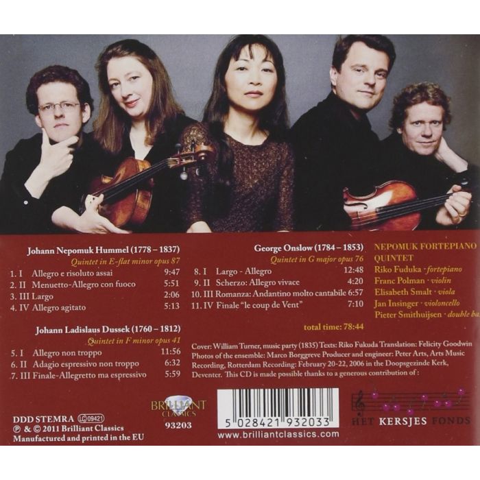 Hummel & Dussek & Onslow: Piano Quintets - slide-1