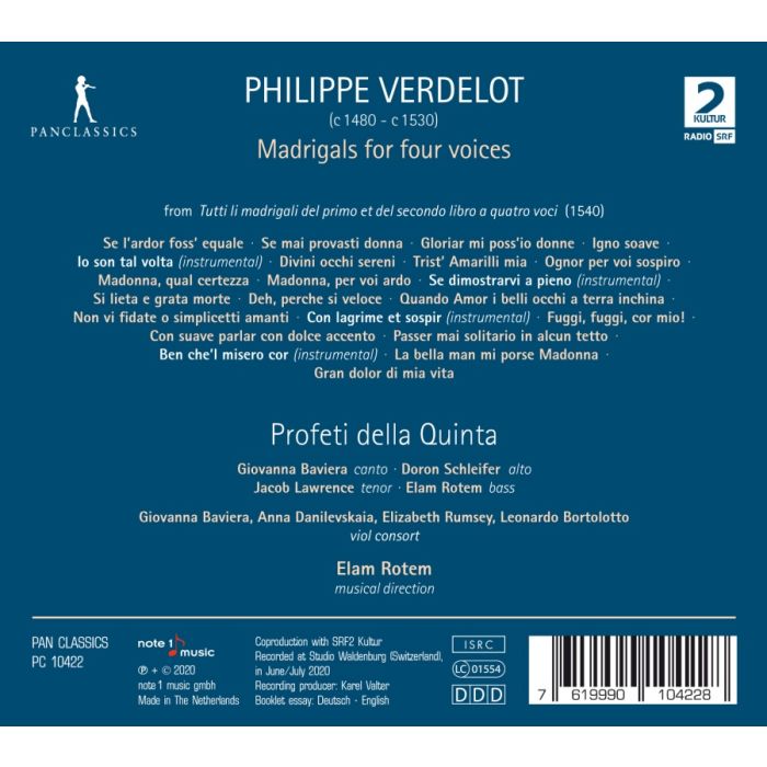 Verdelot: Madrigals for four voices - slide-1