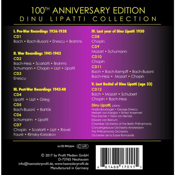 Lipatti, Dinu - 100th Anniversary Edition - slide-1