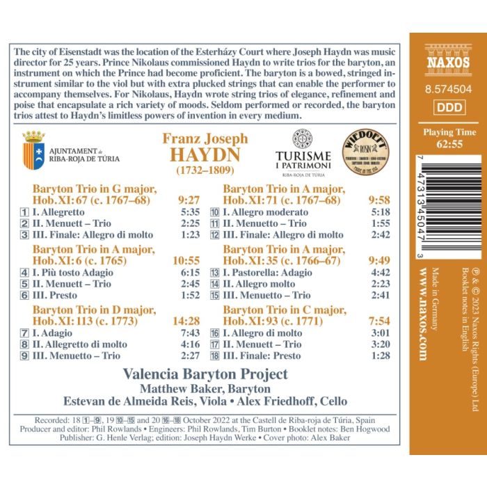 Haydn: Baryton Trios Vol. 2 - slide-1
