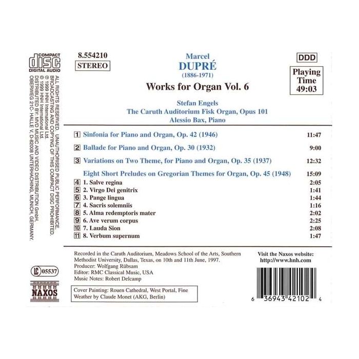 DUPRE: Works for Organ vol. 6 - slide-1