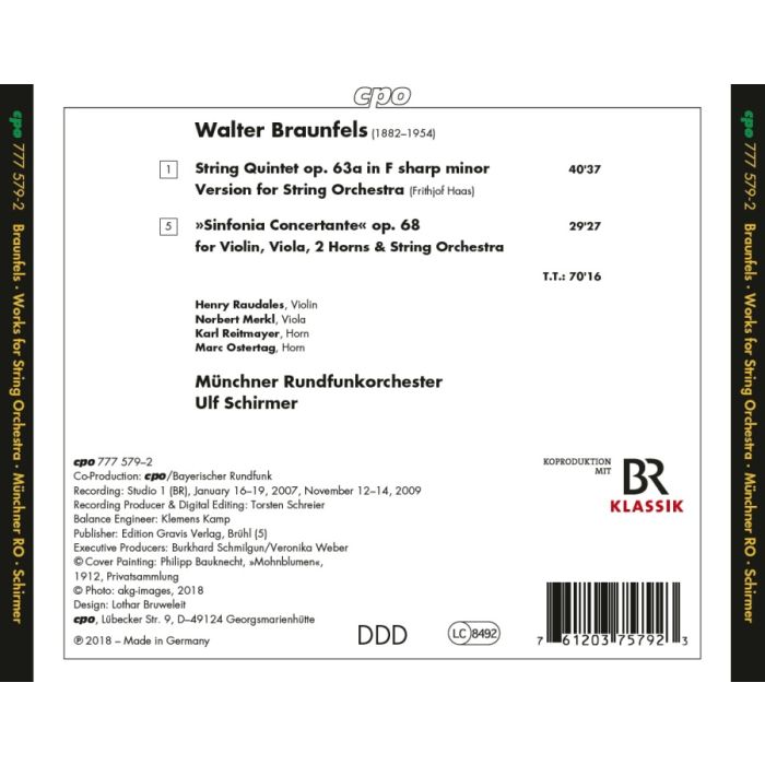 Braunfels: String Quintet op. 63a; Sinfonia Concertante op. 68  - slide-1