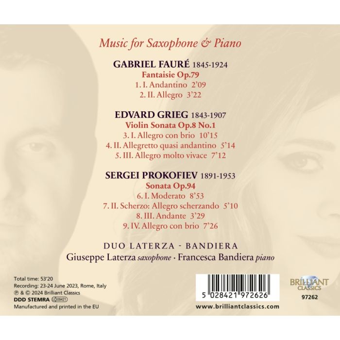 Grieg, Prokofiev & Fauré arranged for Saxophone - slide-1