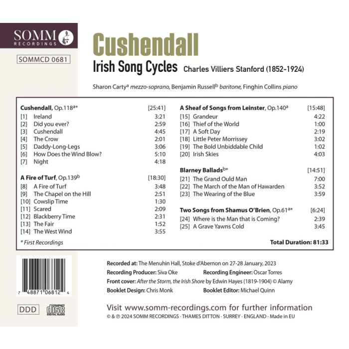 Stanford: Cushendall, Irish Song Cycles - slide-1