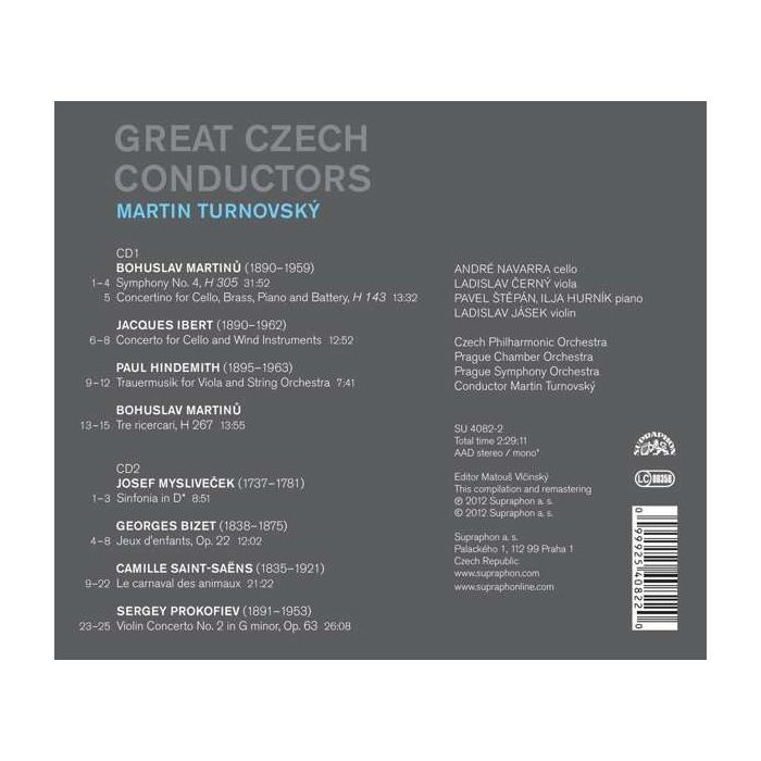 Great Czech Conductors: Martin Turnovský - Martinů, Ibert, Hindemith, Mysliveček, Bizet, Saint-Saëns, Prokofiev - slide-1