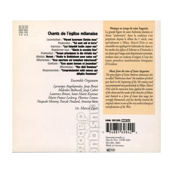 Chants de l'eglise milanaise  - slide-1