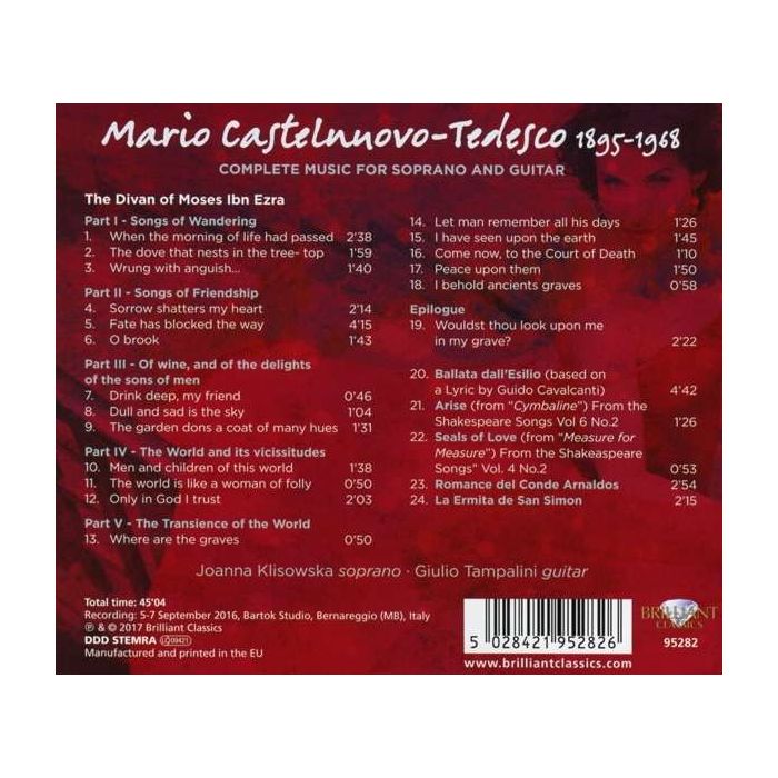 Castelnuovo-Tedesco: The Divan of Moses Ibn Ezra, Complete Music for Voice and Guitar - slide-1