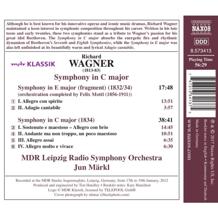 Wagner: Symphony in C major; Symphony in E major (fragment) - slide-1