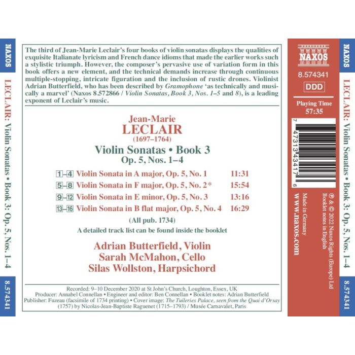 Leclair: Violin Sonatas Book 3 - Op. 5, Nos. 1–4 - slide-1