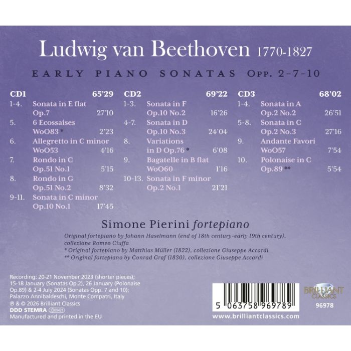 Beethoven: Early Piano Sonatas Opp. 2-7-10 - slide-1