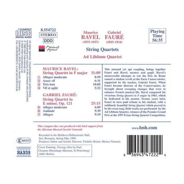FAURÉ / RAVEL: String Quartets - slide-1