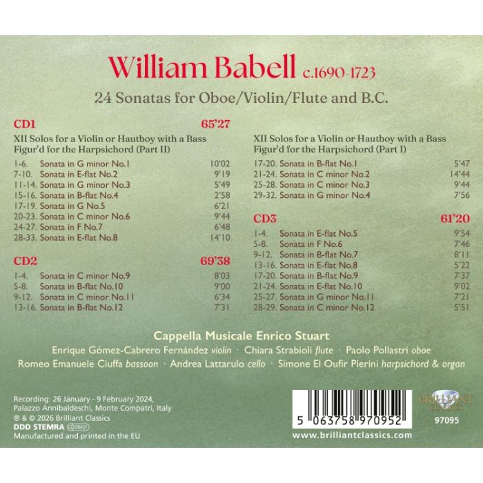 Babell: 24 Sonatas for Oboe/Violin/Flute and B.C. - slide-1
