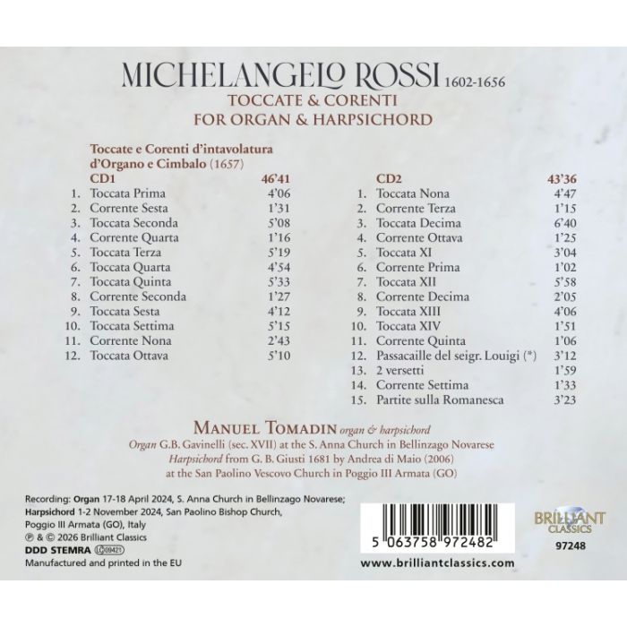 Rossi: Toccate & Corenti for Organ & Harpsichord - slide-1