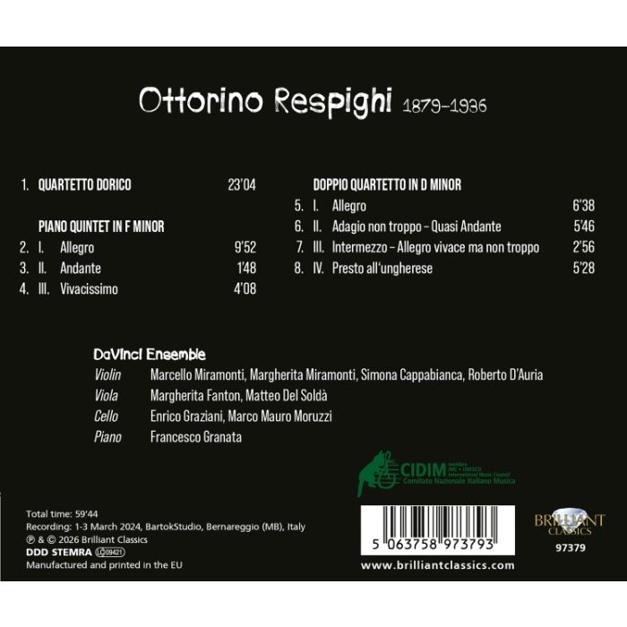 Respighi: Quartetto Dorico; Piano Quintet; Doppio Quartet - slide-1