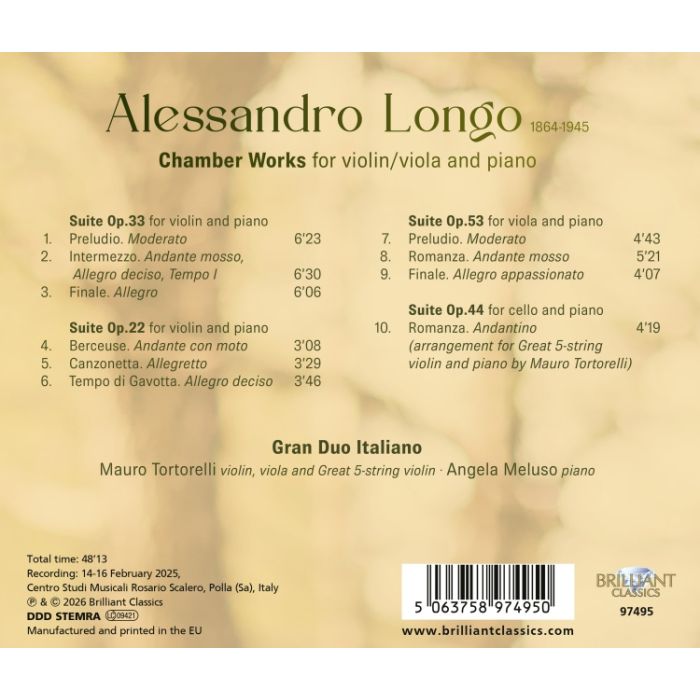 Longo: Chamber Music for Violin/Viola & Piano - slide-1