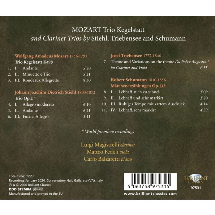 Mozart: Kegelstatt Trio & Clarinet Trios - slide-1