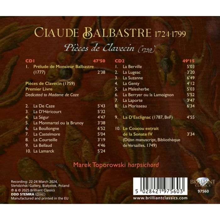 Balbastre: Pièces de Clavecin (1759) - slide-1