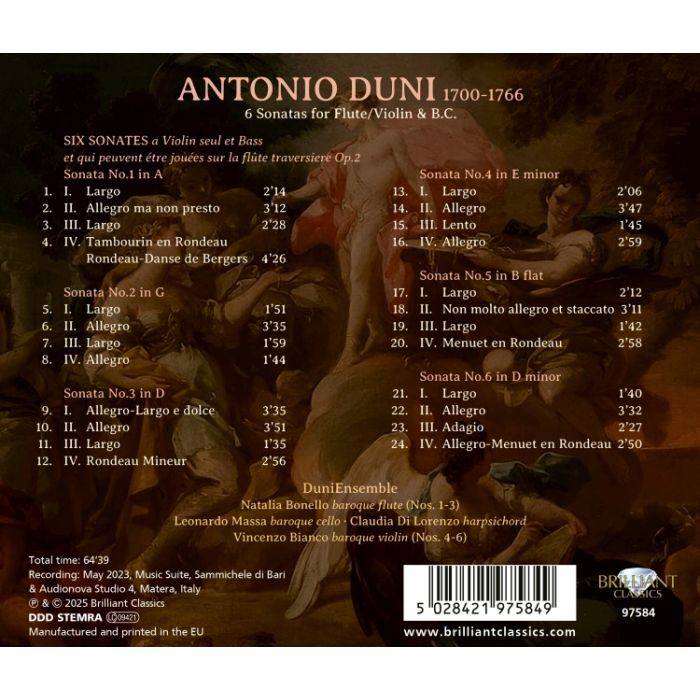 Duni: 6 Sonatas for Flute/Violin & B.C. - slide-1