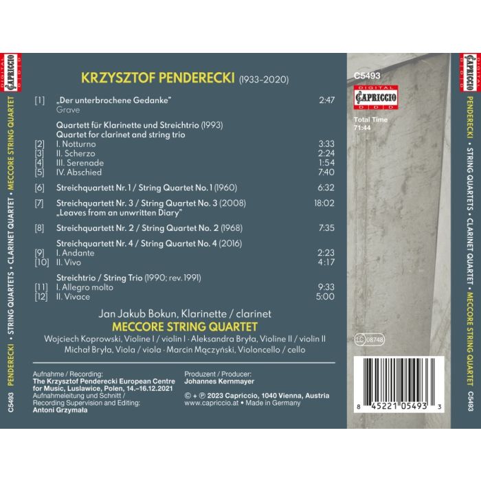 Penderecki: String Quartets; Clarinet Quartet; String Trio - slide-1