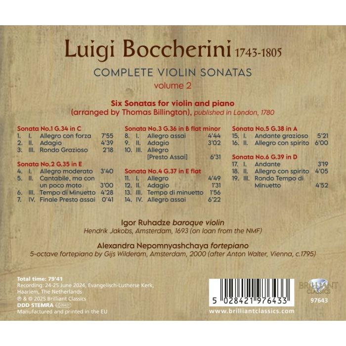 Boccherini: Complete Violin Sonatas Vol. 2 - slide-1