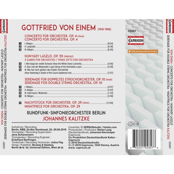 von Einem: Concerto for Orchestra; Hunyady László; Nachtstück; Serenade - slide-1