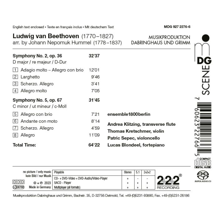 Beethoven: Symphonies 2 & 5 arranged by Hummel - slide-1