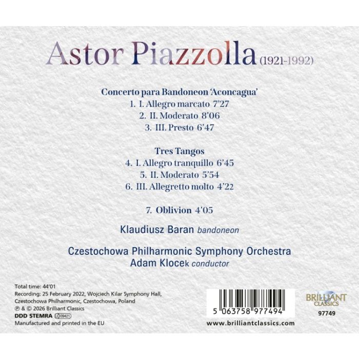 Piazzolla: Bandoneon Concerto; Tres Tangos; Oblivion - slide-1