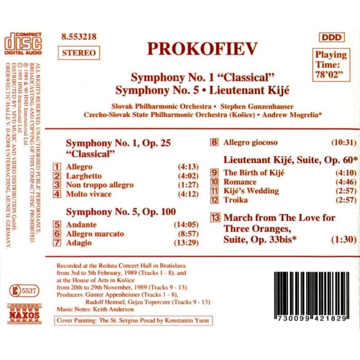 PROKOFIEV: Symphonies Nos. 1 and 5 - slide-1