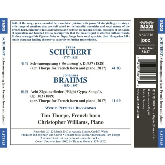 Schubert: Schwanengesang; Brahms: Acht Zigeunerlieder - slide-1