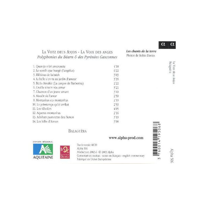 Balaguèra ‎– La Votz deus Anjos - La voix des Anges (Polyphonies du Béarn & des Pyrénées Gasconnes) - slide-1
