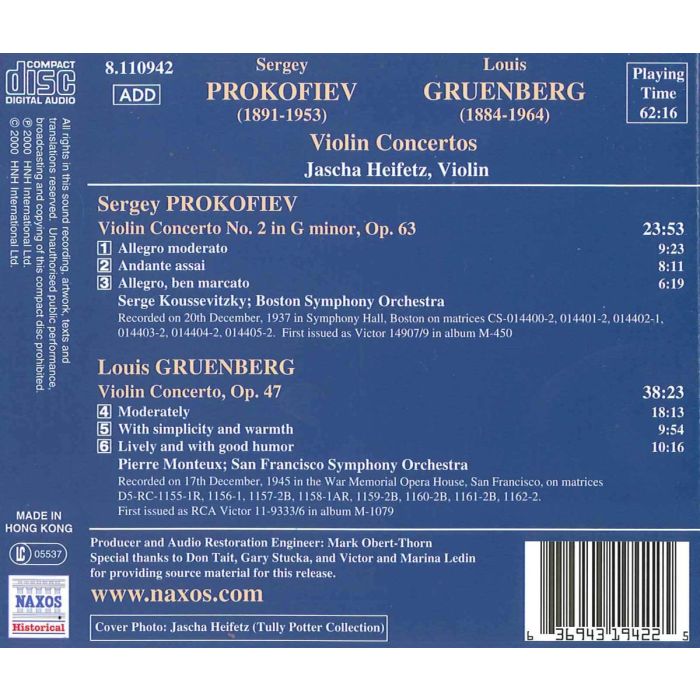 GREAT VIOLINISTS - HEIFETZ (1937-45) - slide-1