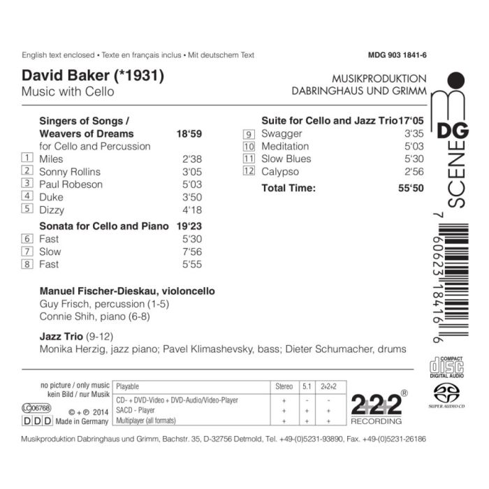 Baker: Singers of Songs - Music with cello - slide-1