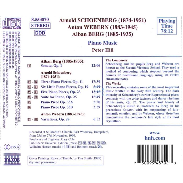BERG / SCHOENBERG / WEBERN: Piano Works - slide-1