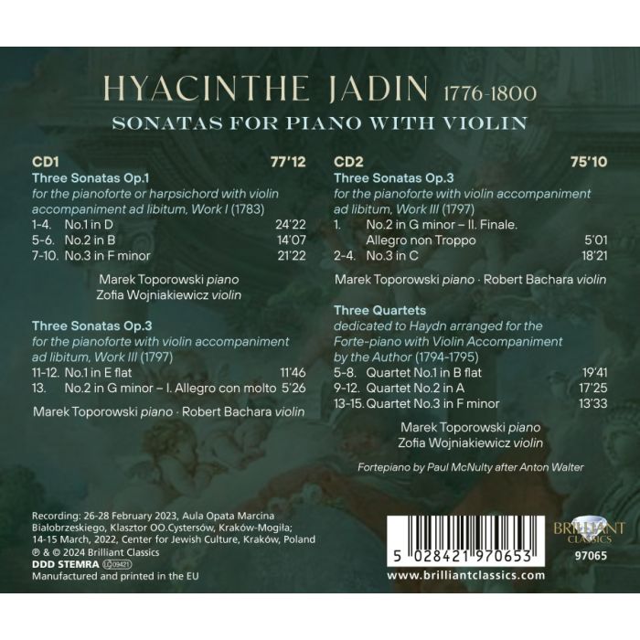 Jadin: Sonatas for Piano with Violin - slide-1