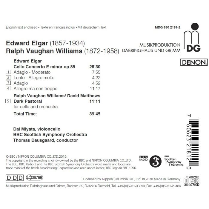 Elgar: Cello Concerto; Vaughan Williams: Dark Pastoral - slide-1
