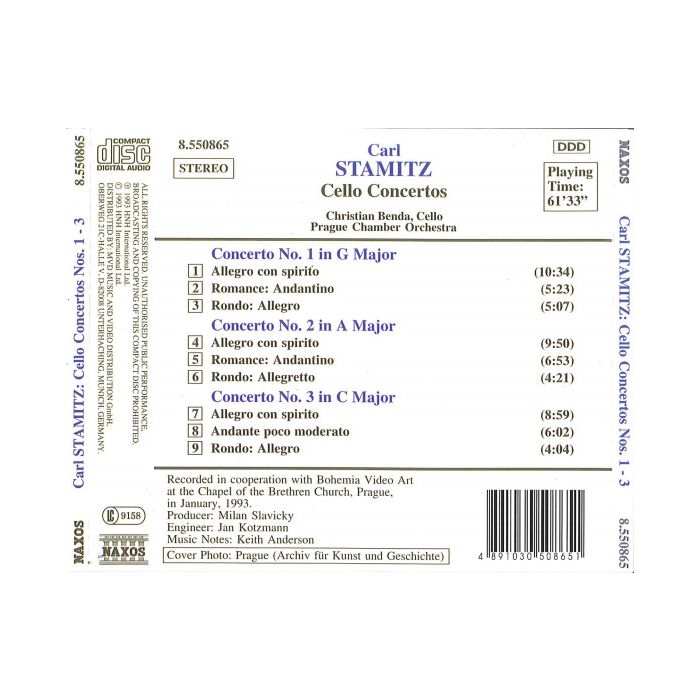 STAMITZ: Cello Concertos 1 - 3 - slide-1