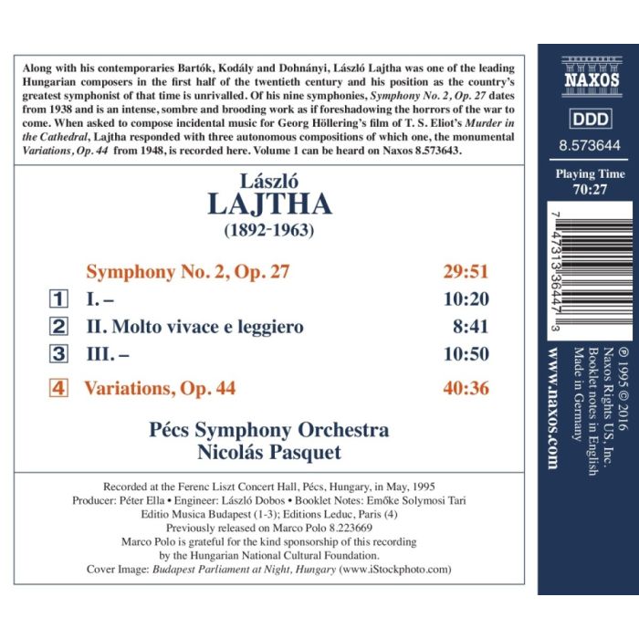 Lajtha: Symphony No. 2 Variations Op. 44 - slide-1