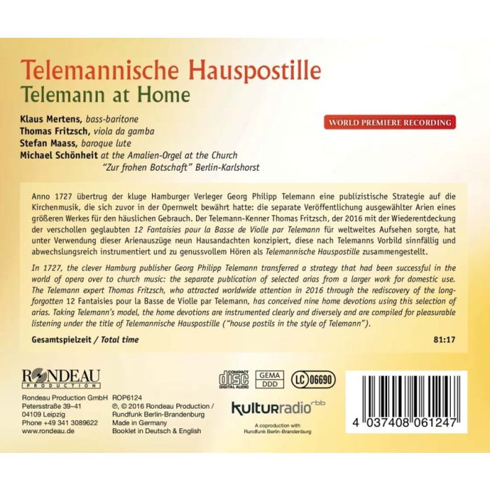 Telemannische Hauspostille (Telemann at Home) - arie sakralne - slide-1