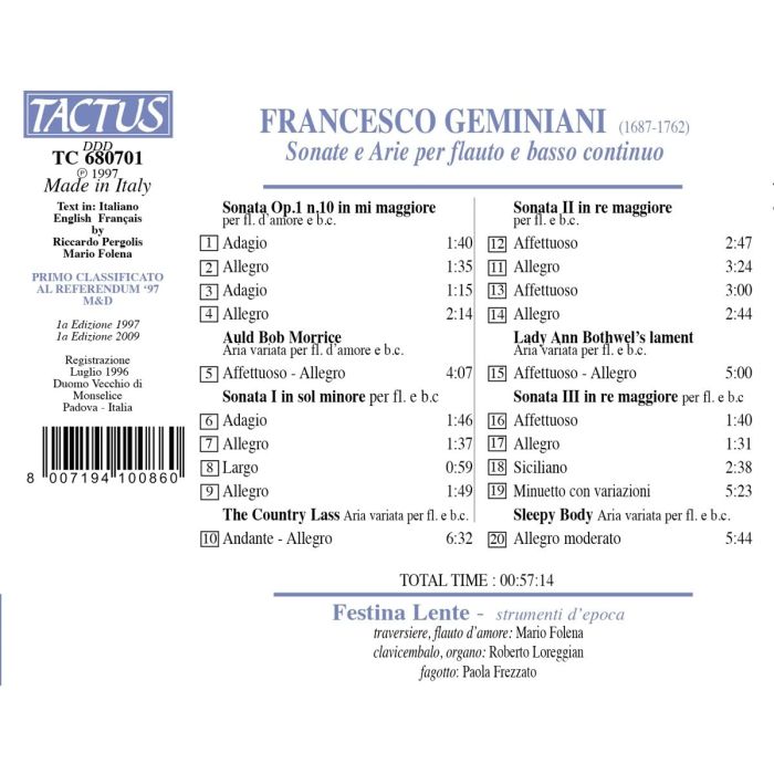 Geminiani: Geminiani: Sonate E Ari - slide-1