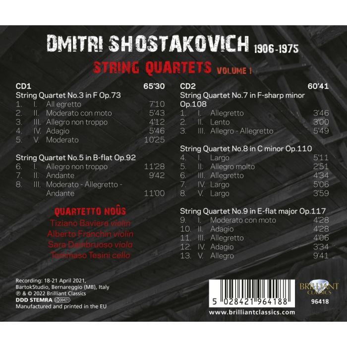 Shostakovich: String Quartets Vol. 1 - slide-1