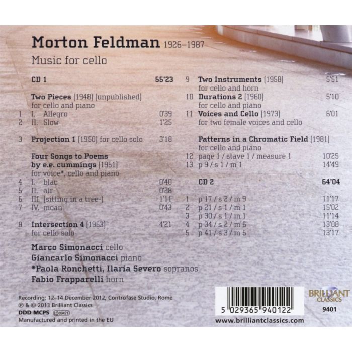 Feldman: Music for Cello - slide-1