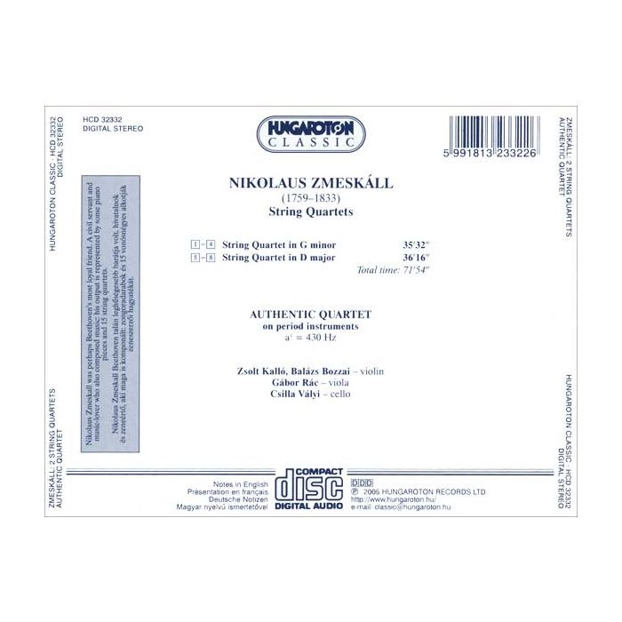 Zmeskal: 2 string quartets - slide-1