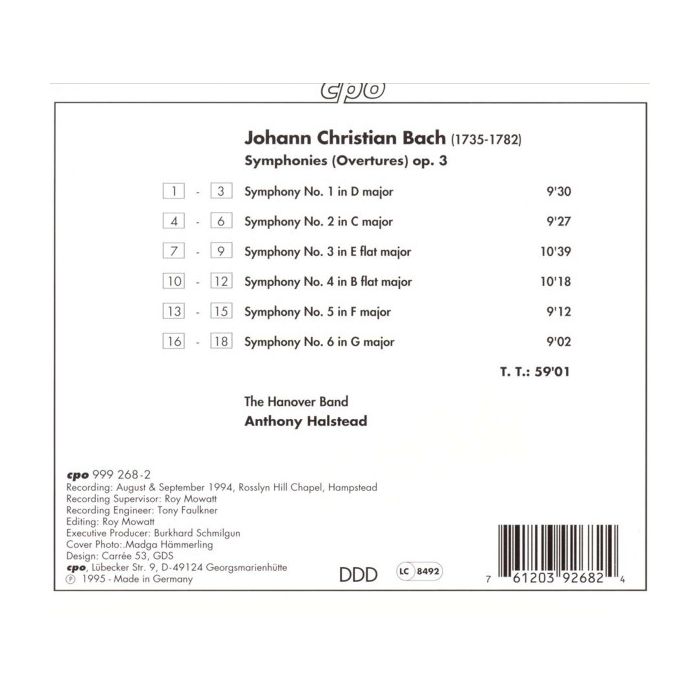 BACH J. Ch.: Symphonies op. 3 - slide-1