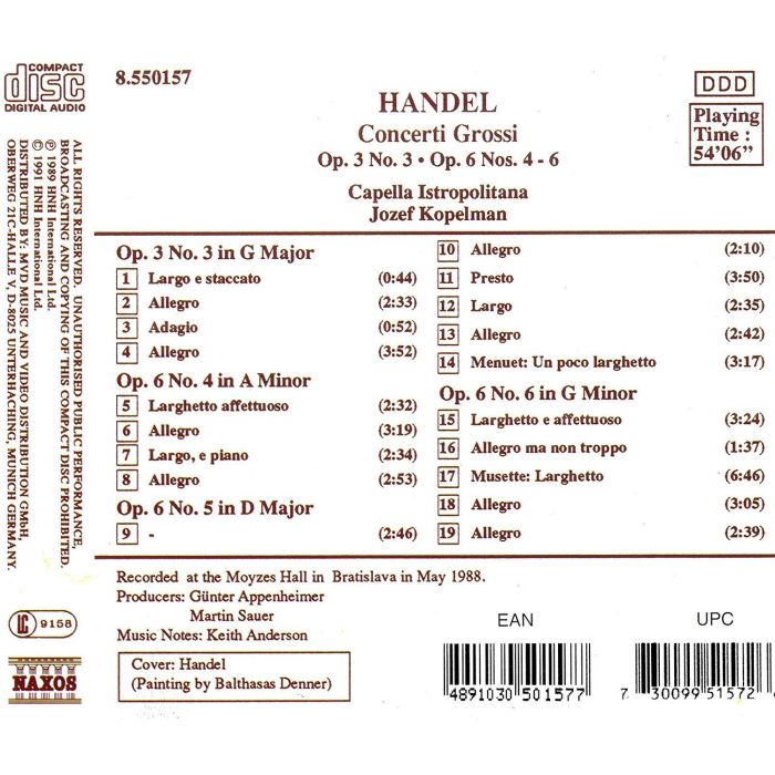 Handel: Conc. Grossi Op. 3No. 3 - slide-1