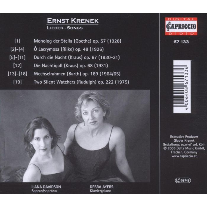 KRENEK: Lieder, songs - slide-1
