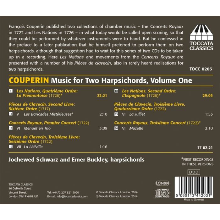 Couperin: Music for Two Harpsichords, Volume 1 - slide-1