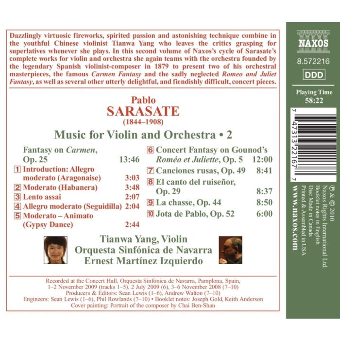 Sarasate: Music for Violin and Orchestra Vol. 2 - slide-1