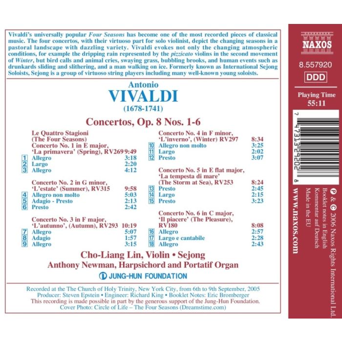 VIVALDI: The Four Seasons, Violin Concertos, Op. 8, Nos. 5-6 - slide-1