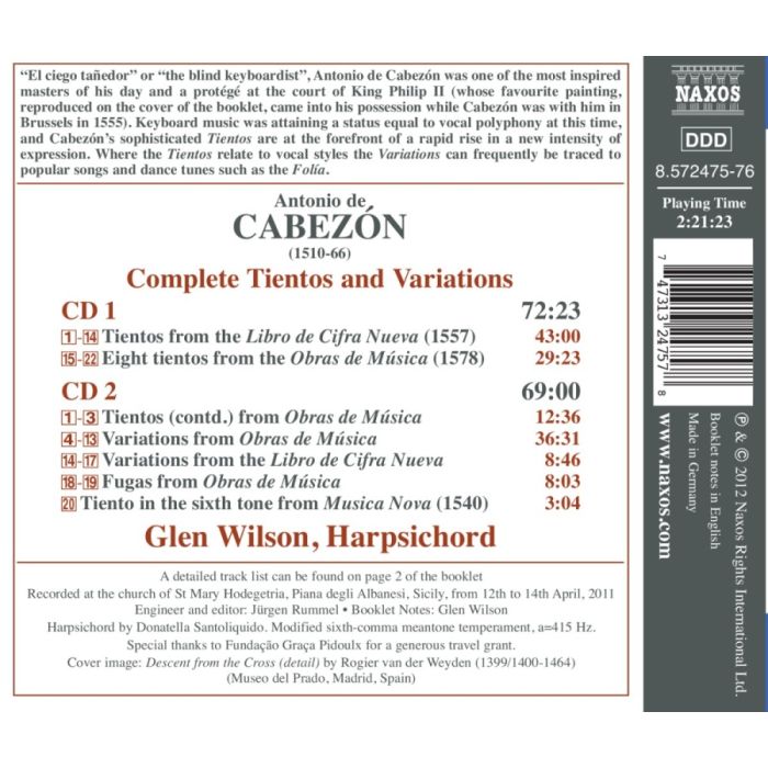 Cabezon: Complete Tientos and Variations - slide-1