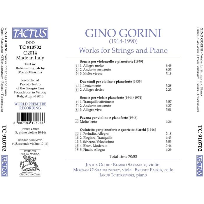 Gorini: Works for Strings and Piano - slide-1